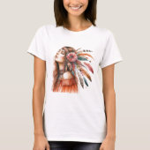 Boho Mandala T-Shirt – Floral Feathers (Vorderseite)