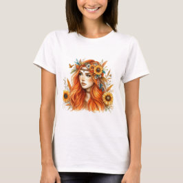 Boho Mandala T-Shirt – Floral Feathers 