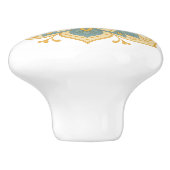 Boho-Mandala-Teal-Roségold-Keramik-Knob-Pull Keramikknauf (Seitenansicht)