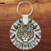 Boho mandala tiger feathwoman schlüsselanhänger (Rückseite)