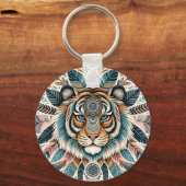 Boho mandala tiger feathwoman schlüsselanhänger (Vorderseite)
