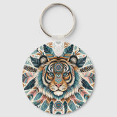 Boho mandala tiger feathwoman schlüsselanhänger (Rückseite)