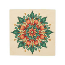 Boho Mandala Wall Art - Türkis, Korallen und Gold