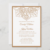 Boho Mandala Wedding Einladung Brown White Indian (Vorderseite)