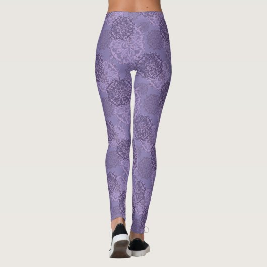 Boho Mandalase Lila Leggings (Rückseite)