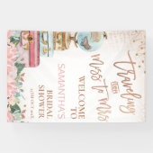 Boho Map Reisen Frau Brautparty Banner (Horizontal)