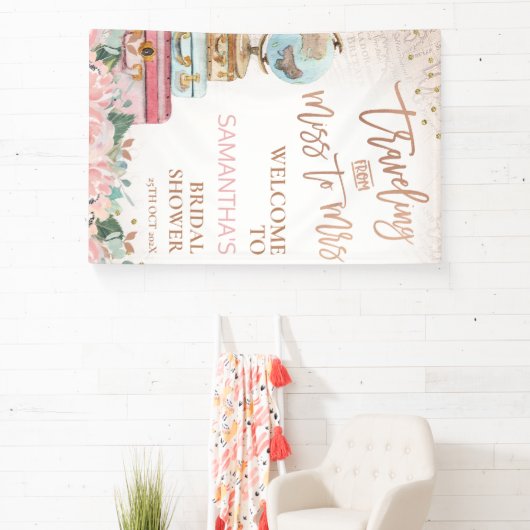 Boho Map Reisen Frau Brautparty Banner (InSitu)