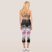 Boho Marble Abstrakte Librafeminine Pride Flag Capri Leggings (Rückseite)