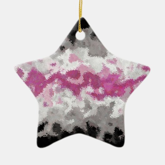 Boho Marble Abstrakte Librafeminine Pride Flag Keramik Ornament (Vorne)