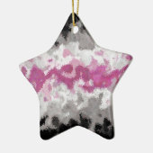 Boho Marble Abstrakte Librafeminine Pride Flag Keramik Ornament (Links)