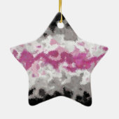 Boho Marble Abstrakte Librafeminine Pride Flag Keramik Ornament (Hinten)