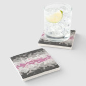 Boho Marble Abstrakte Librafeminine Pride Flag Steinuntersetzer (Seitenansicht)