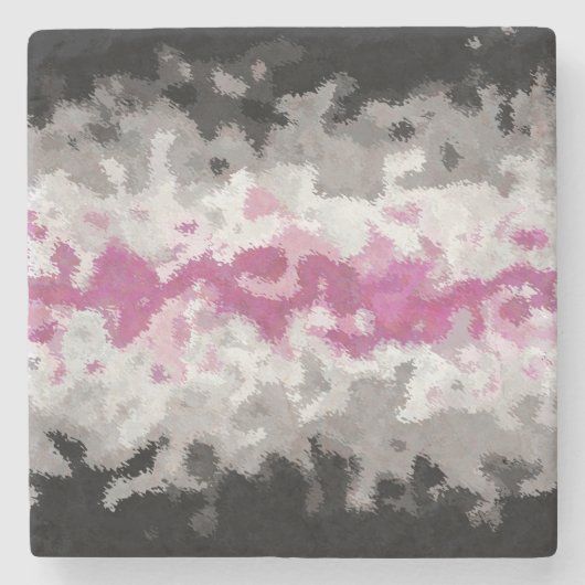 Boho Marble Abstrakte Librafeminine Pride Flag Steinuntersetzer (Vorderseite)