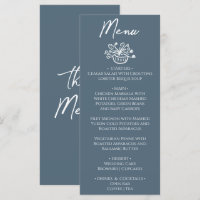 Boho Marina Blau Handgezeichnete Florale Hochzeit