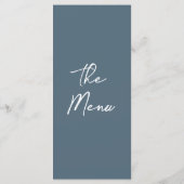 Boho Marina Blue Hand Drawn Floral Wedding Menükarte (Rückseite)
