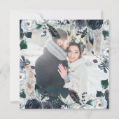 Boho Marine-Pfingstrosen-Hochzeit danken Ihnen | Dankeskarte (Rückseite)