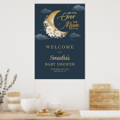 Boho Marine und Goldmond Blütendusche Begrüßung Poster (Küche)