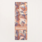 Boho Marmor Monogramm Tartan Orangenbraun lila Yogamatte (Rückseite)