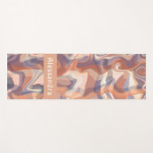 Boho Marmor Monogramm Tartan Orangenbraun lila Yogamatte (Vorderseite (Horizontal))