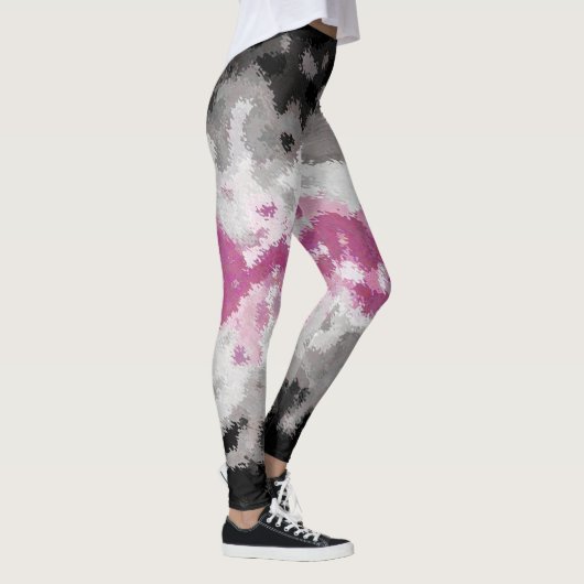 Boho-Marmoriertes abstraktes Librafeminine-Stolzfl Leggings (Rechts)