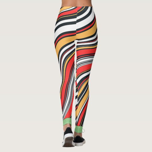 Boho-Marmormuster l Farbenrotes Gelb Leggings (Rückseite)