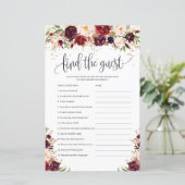 Boho marsala burgundy Blumengestein finden Sie das (Stehend Vorderseite)