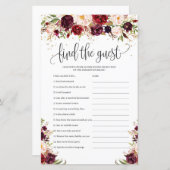 Boho marsala burgundy Blumengestein finden Sie das (Vorne/Hinten)