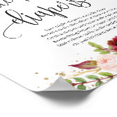 Boho marsala burgundy Spätabendwindeln signieren Poster (Ecke)