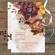 Boho Marsala Clay & Yellow Tan Bouquet Wedding