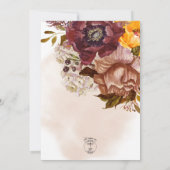 Boho Marsala Clay & Yellow Tan Bouquet Wedding Einladung (Rückseite)