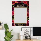 Boho Marsala Deep Rote Rosen Foto Prop Frame Poster (Heimbüro)