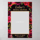 Boho Marsala Deep Rote Rosen Foto Prop Frame Poster (Vorne)
