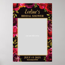 Boho Marsala Deep Rote Rosen Foto Prop Frame