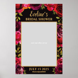 Boho Marsala Deep Rote Rosen Foto Prop Frame Poster