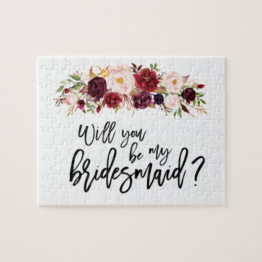 Boho Marsala Floral | Vorschlag von Bridesmaid Puz Puzzle (Horizontal)