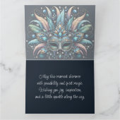 Boho Masquerade Feather Jewel Mask Karte (Innenseite)