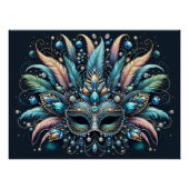 Boho Masquerade Feather Jewel Mask Poster (Vorderseite)