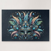 Boho Masquerade Feather Jewel Mask Puzzle (Horizontal)