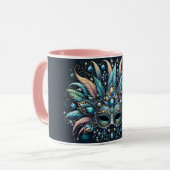 Boho-Masquerade-Feder-Juwelen-Maske Tasse (Vorderseite Links)
