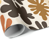 Boho Matisse Blumenmuster  Geschenkpapier (Rolleneckpunkt)