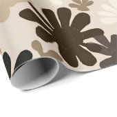 Boho Matisse Blumenmuster Geschenkpapier (Rolleneckpunkt)