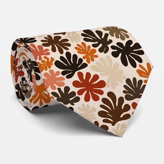 Boho Matisse Blumenmuster  Krawatte (Gerollt)