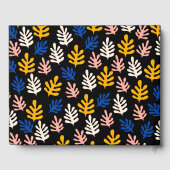 Boho Matisse Botanical Blue Custom Baby Shower Gästebuch (Rückseite)