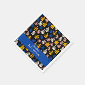 Boho Matisse Botanical Blue Custom Baby Shower Serviette (Ecke)