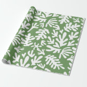 Boho Matisse Botanical Shapes Dark Green Christmas Geschenkpapier (Ungerollt)
