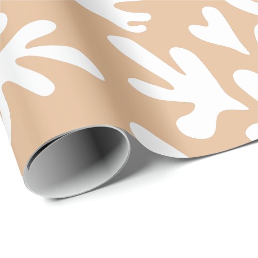 Boho Matisse Botanical Shapes Gold Weihnachten Geschenkpapier (Rolleneckpunkt)