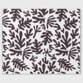Boho Matisse Botanical Shapes Schwarz-weiß Geschenkpapier (Flach)