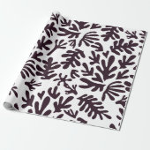 Boho Matisse Botanical Shapes Schwarz-weiß Geschenkpapier (Ungerollt)