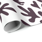 Boho Matisse Botanical Shapes Schwarz-weiß Geschenkpapier (Rolleneckpunkt)