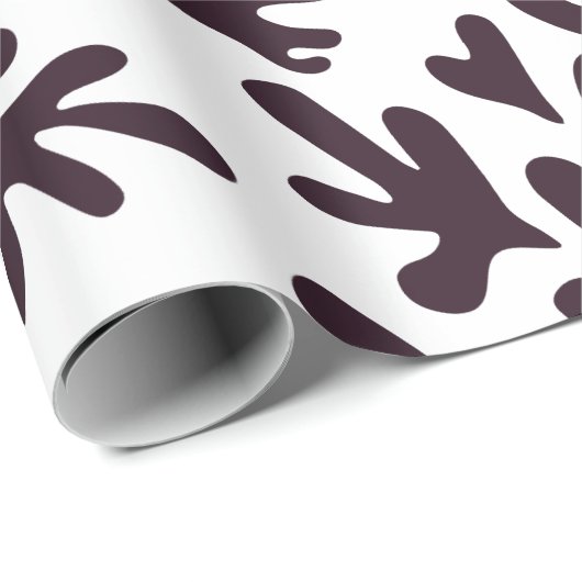 Boho Matisse Botanical Shapes Schwarz-weiß Geschenkpapier (Rolleneckpunkt)